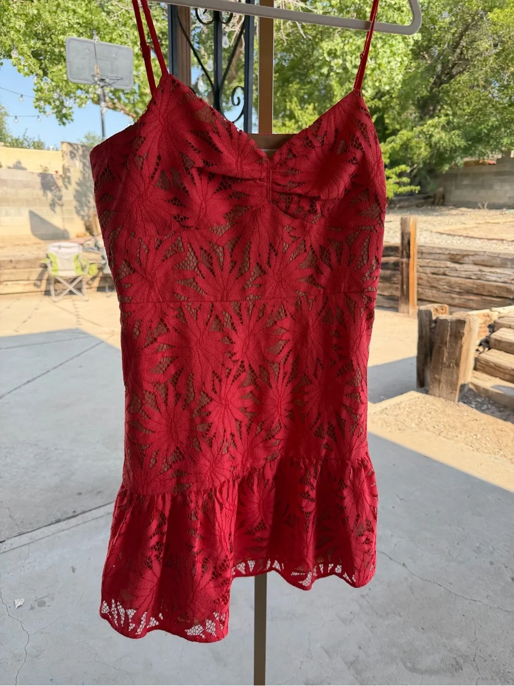 Michael Kors Coral Lace Sangria Mini Dress